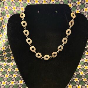 Unique Pewter Geometric Collar Necklace